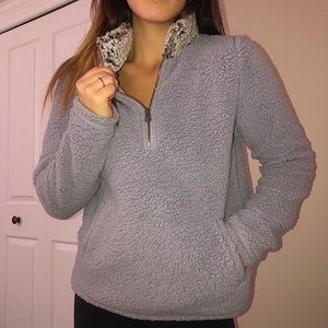 Abercrombie & Fitch Sherpa Half Zip Sweatshirt
